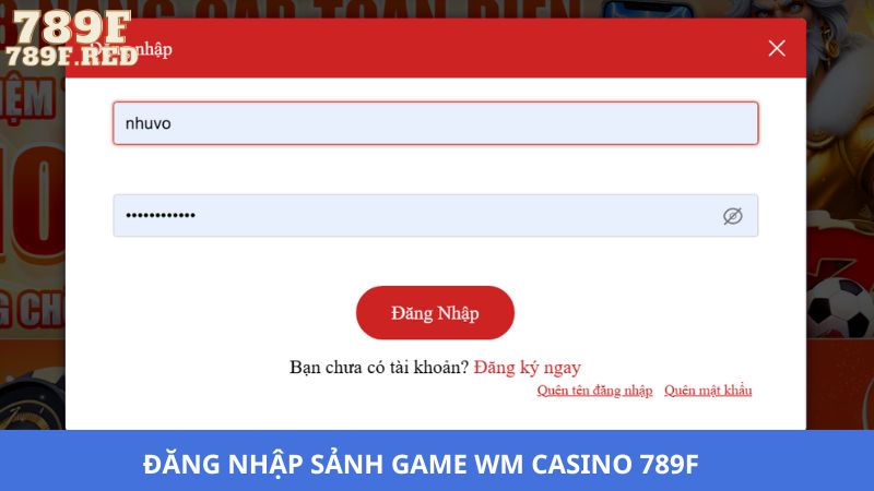 Đăng nhập vào sảnh Casino WM để bắt đầu trải nghiệm cá cược