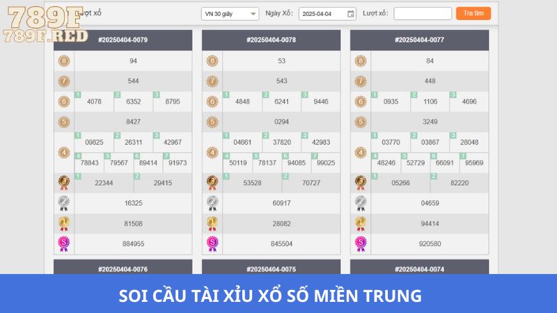 Chơi soi cầu tài xỉu xổ số đài miền Trung