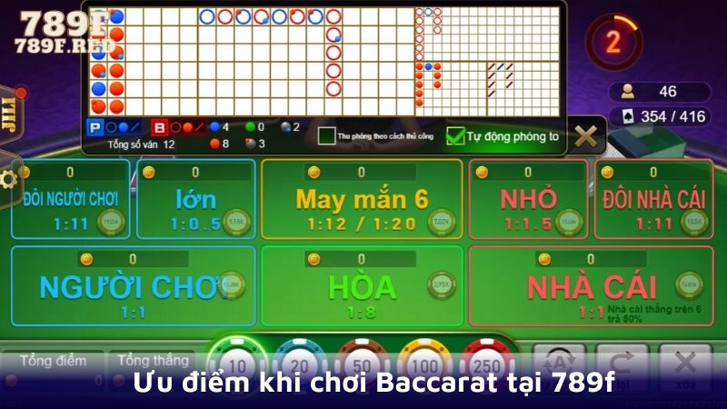 Ưu điểm khi chơi Baccarat tại 789f